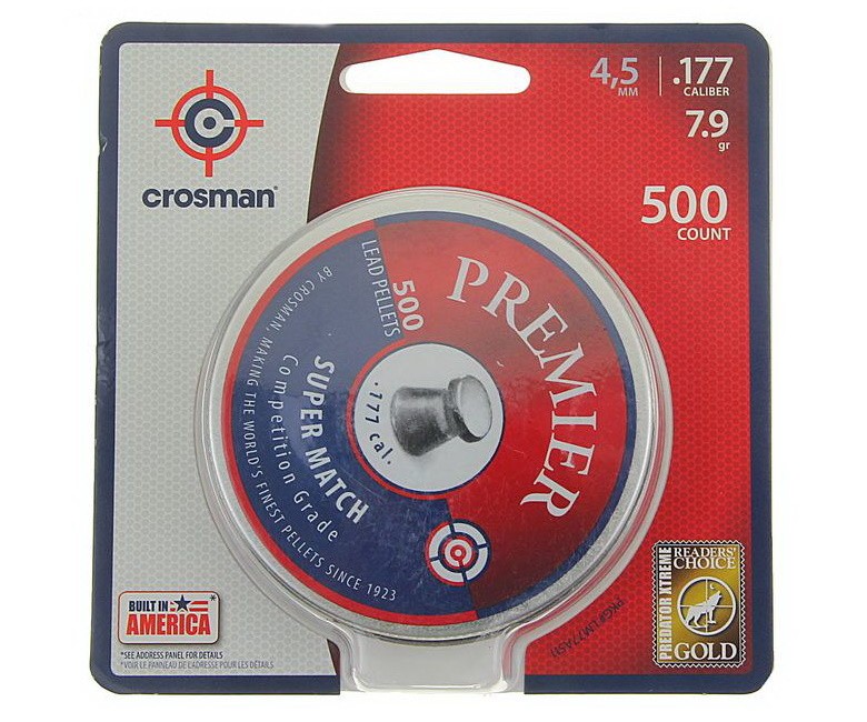 Пули Crosman Premier Super Match 4,5 мм, 0,51 грамм, 500 штук