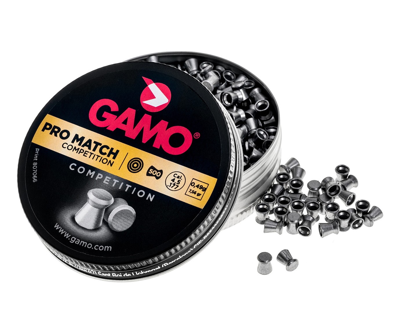Пули Gamo Pro Match 4,5 мм, 0,49 грамм, 500 штук, изображение 2