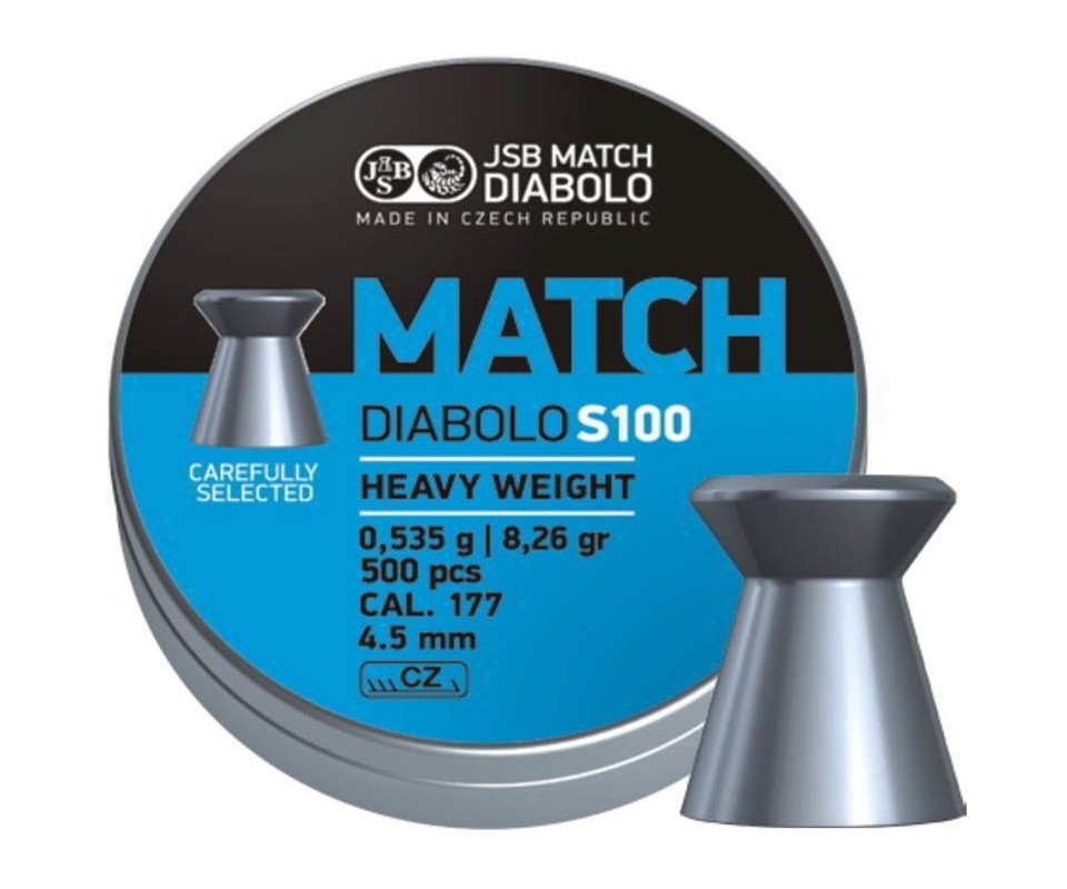 Пули JSB Blue Match Diabolo S 100 4,5 мм, 0,535 грамм, 500 штук