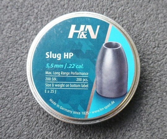 Пули полнотелые H&N Slug HP 5,5 (5,53) мм, 1,62 г (25 гран) 200 штук, изображение 3