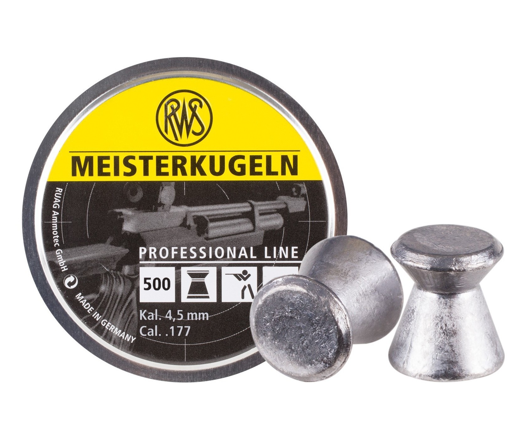Пули RWS Meisterkugeln Pistol 4,5 мм, 0,45 грамм, 500 штук, изображение 2