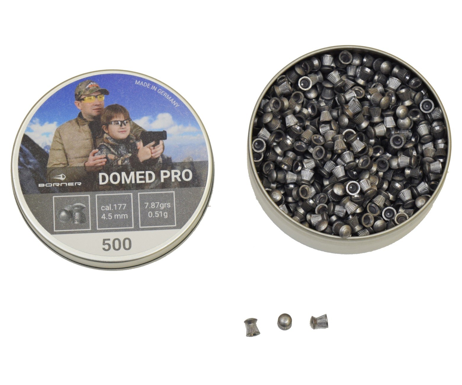 Пули Borner Domed Pro 4,5 мм, 0,51 грамм, 500 штук, изображение 2
